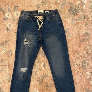 Womens stretchy drawstring jeans size Medium